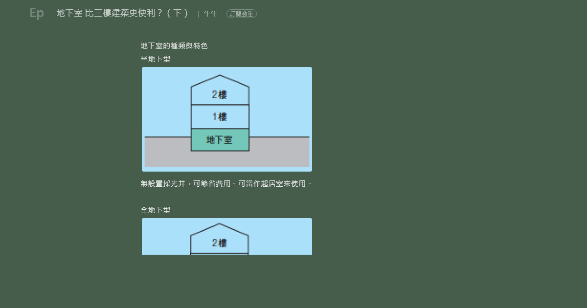 地下室比三樓建築更便利 下